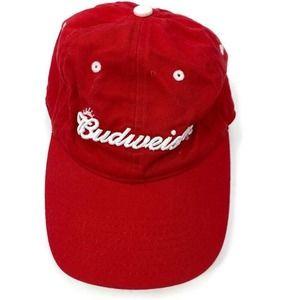 Budweiser Ballcap Red 100% Cotton Adjustable #A4